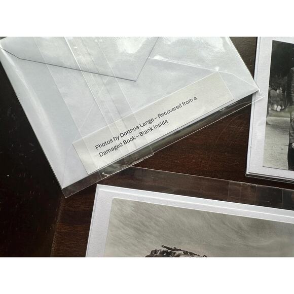 Blank Cards - Black & White Photos - Dorthea Lange - Recovered from Damaged Book - Picture 3 of 7